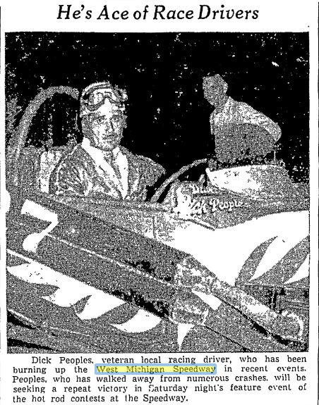 Western Michigan Speedway (West Michigan Speedway) - Aug 1949 Dick Peoples (newer photo)